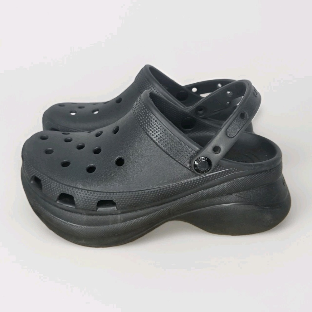CROCS Bae Clog BLACK Chunky Platform Women's Size 8 Stomp Y2K